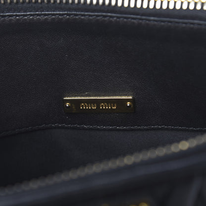 Miu Miu Nappa Matelasse Double Zip Chain Shoulder Bag Black 8 of 12