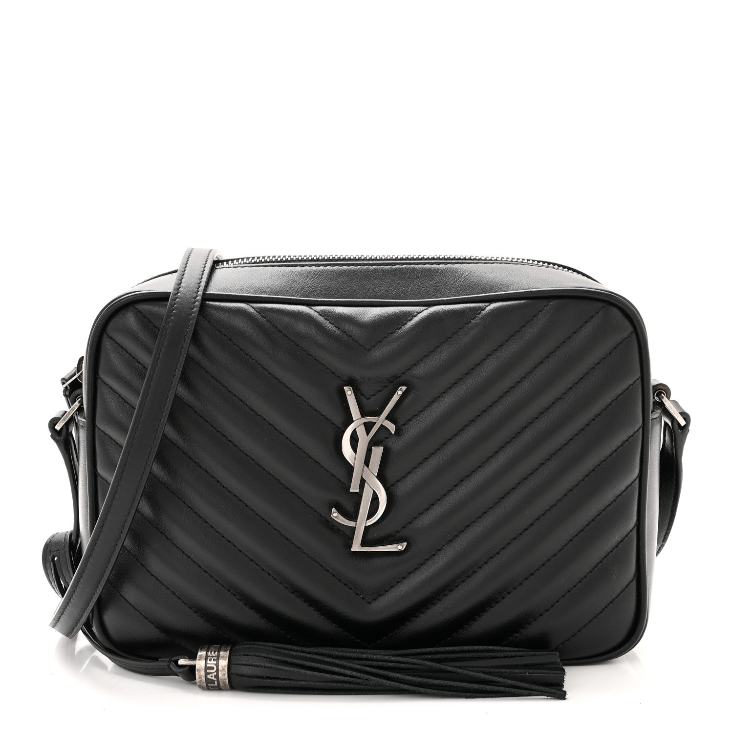 Saint Laurent Calfskin Matelasse Monogram Lou Camera Bag Black 1 of 10