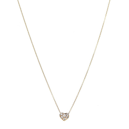 Tiffany 18K Yellow Gold Diamond Heart Pendant Necklace 1 of 6