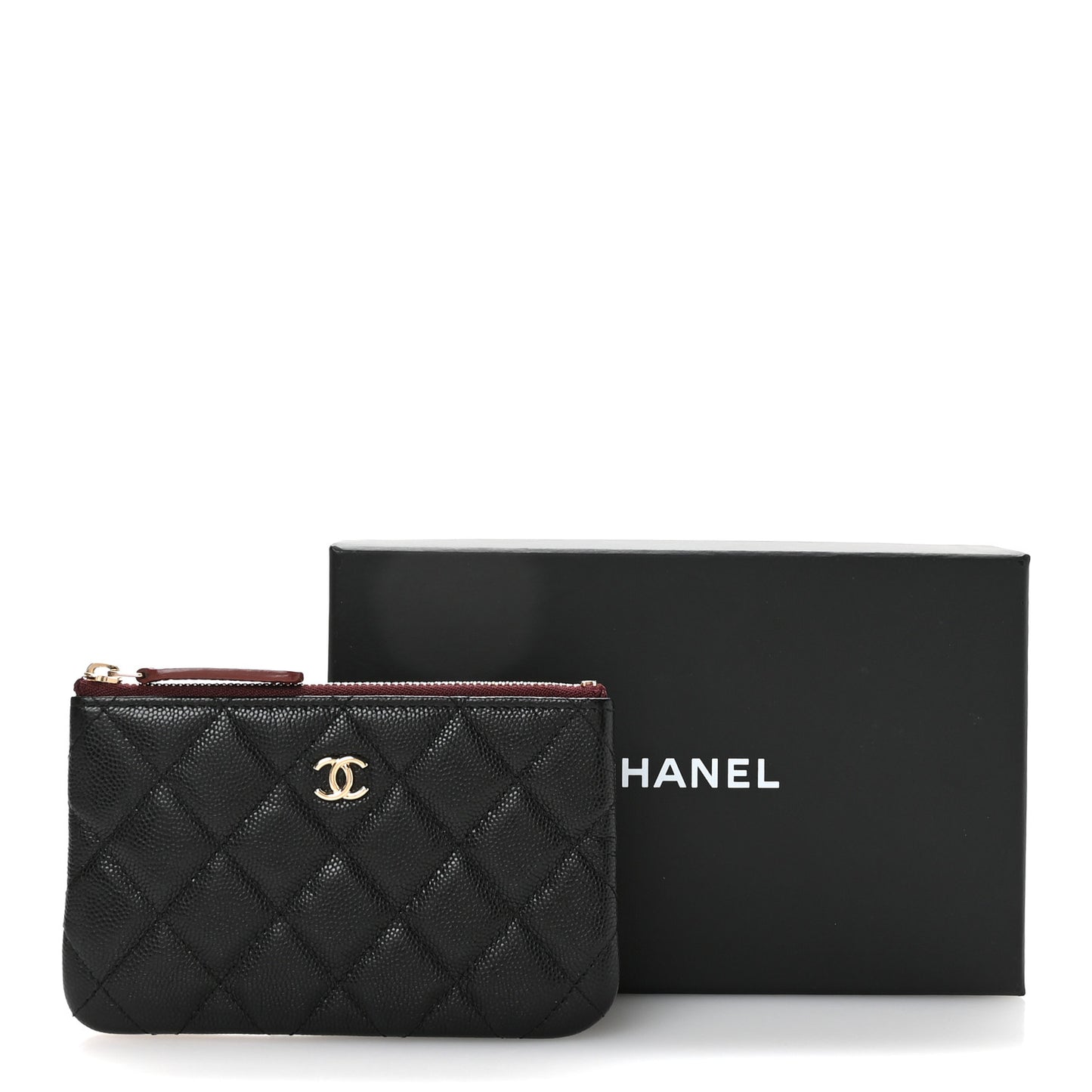 Caviar Quilted Small Cosmetic Case Black
