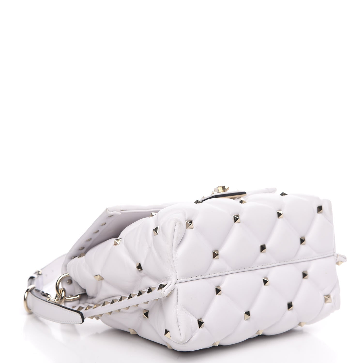 Valentino Garavani Lambskin VLTN Print Candystud Top Handle Bag Optic White Black 4 of 12