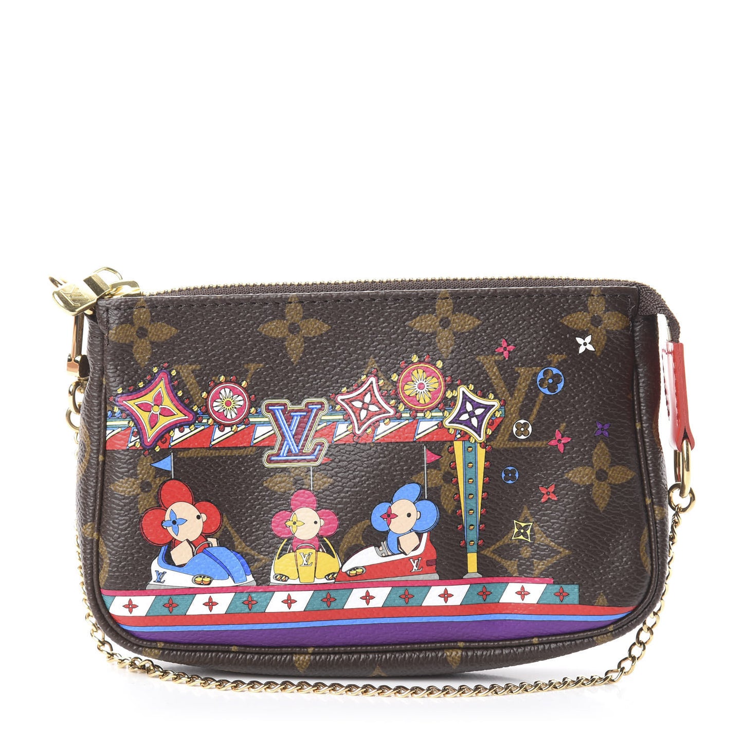 Monogram 2020 Christmas Animation Bumper Cars Mini Pochette Accessories Coquelicot