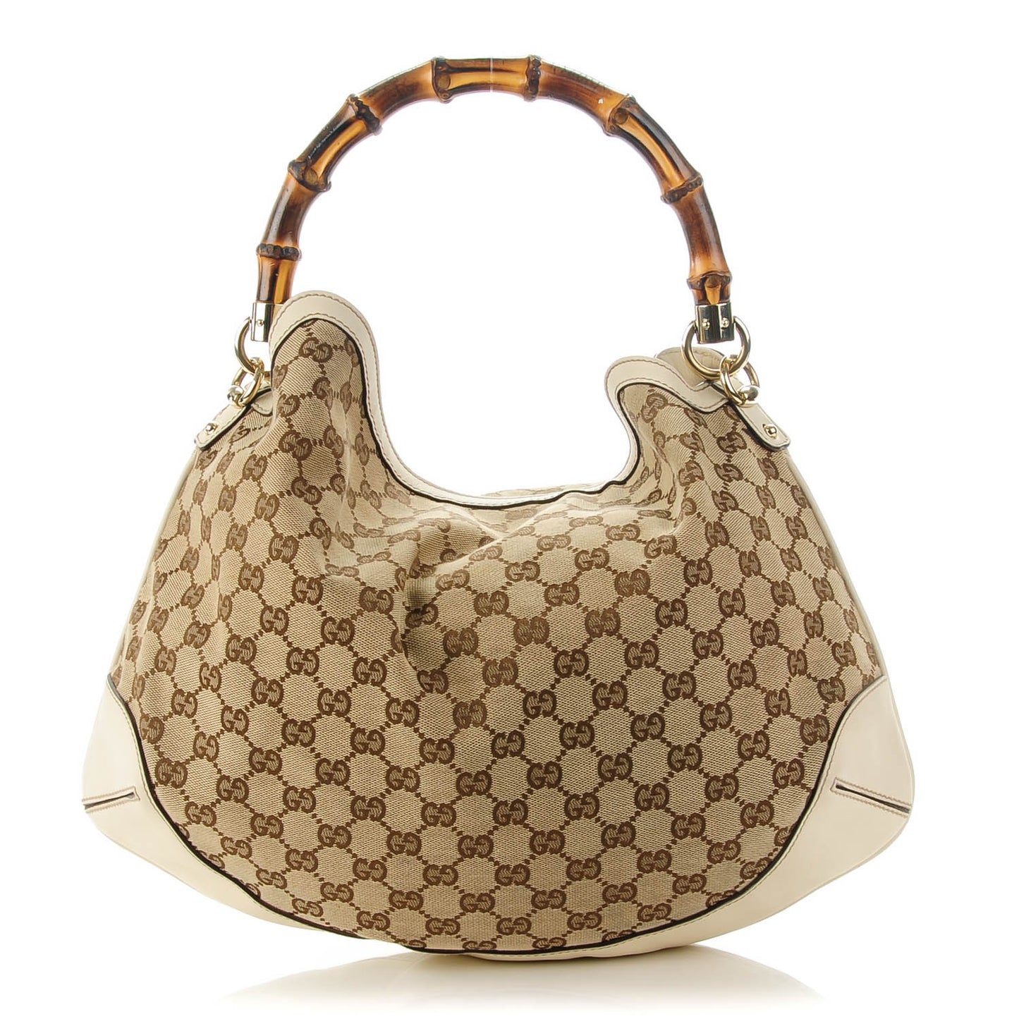 Monogram Medium Peggy Bamboo Top Handle Bag Off White
