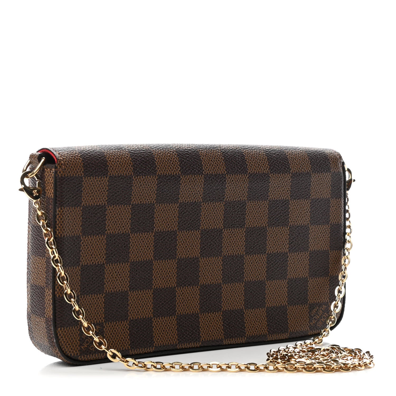 Louis Vuitton Damier Ebene Pochette Felicie Chain Wallet 2 of 4