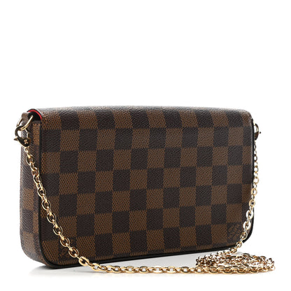 Louis Vuitton Damier Ebene Pochette Felicie Chain Wallet 2 of 4