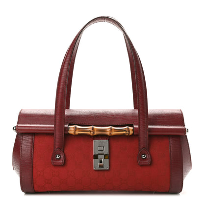 Gucci Monogram Bamboo Bullet Bag Red 1 of 11