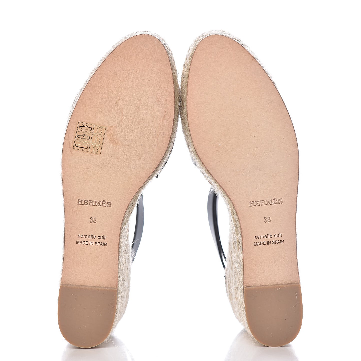 Calfskin Tivoli Espadrille Wedge Sandals 38 Black