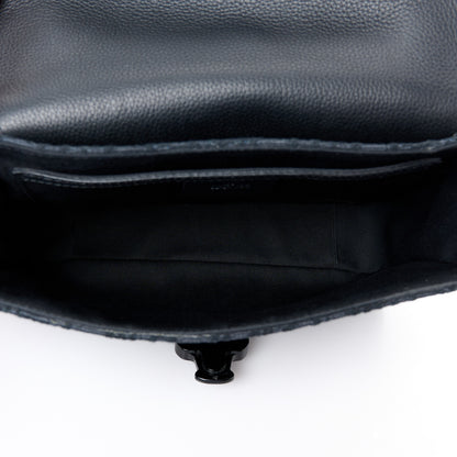 Christian Dior Oblique Jacquard Grained Calfskin Saddle Pouch With Strap Black 5 of 10