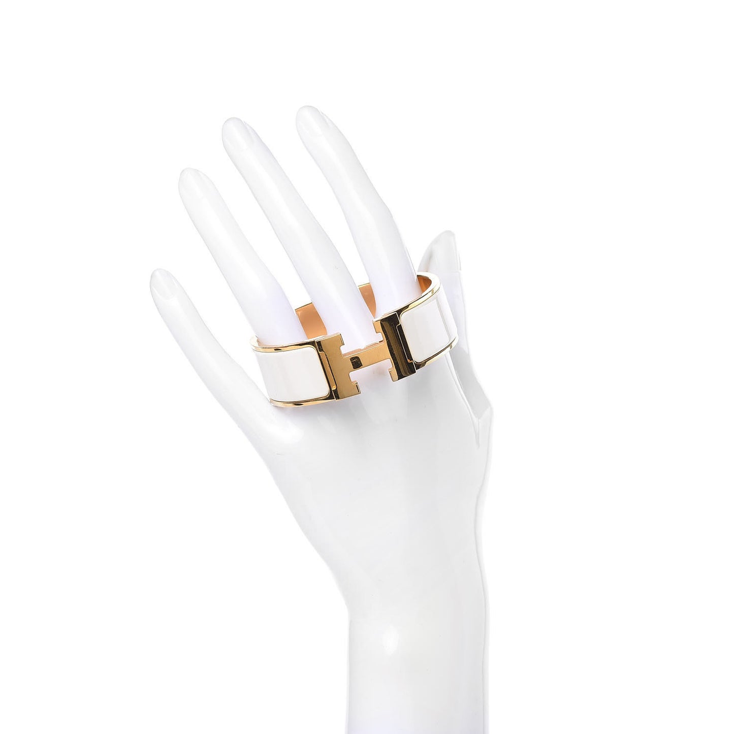 Enamel Wide Clic Clac H Bracelet PM Craie