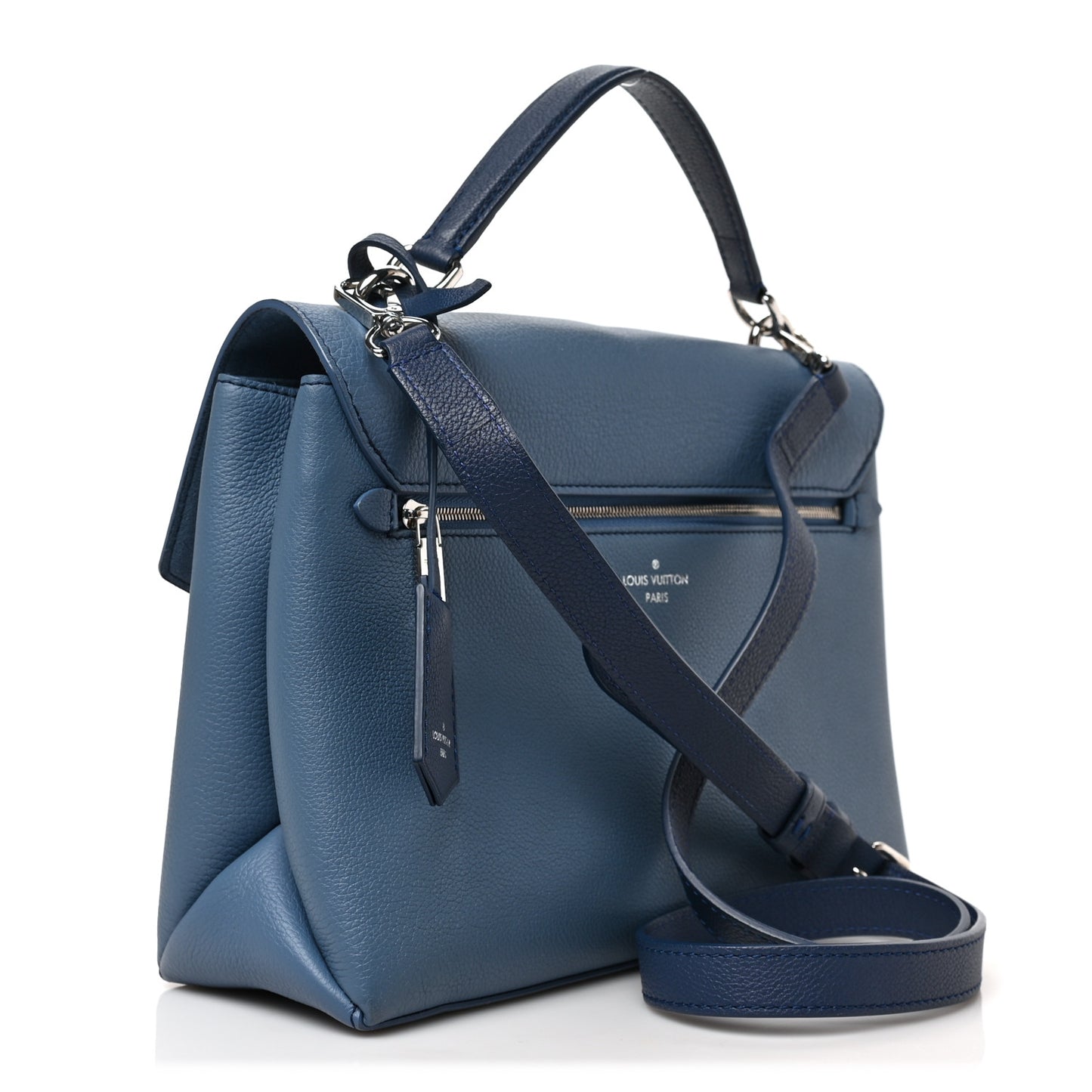 Soft Calfskin My Lockme Top Handle Blue Jean Creme