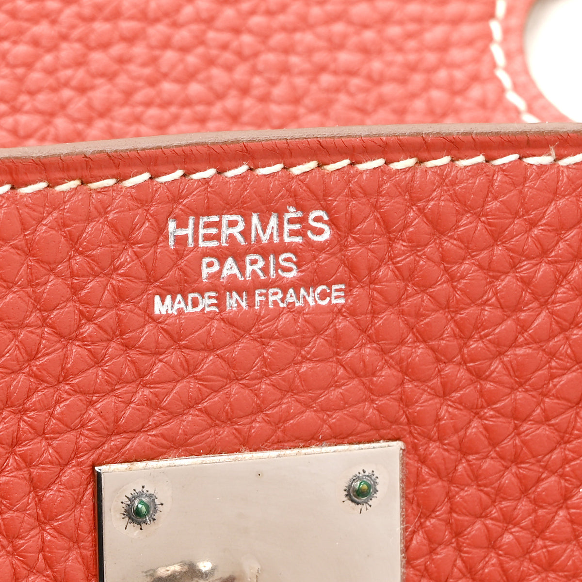 Hermes Taurillon Clemence Eclat Birkin 30 Sanguine White 6 of 10