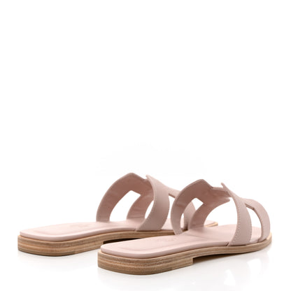 Hermes Epsom Oran Sandals 37 Rose Porcelaine 4 of 8