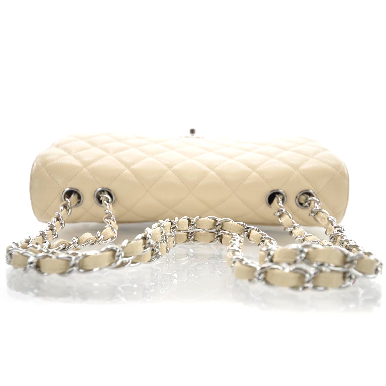 Chanel Caviar Jumbo Single Flap Beige Clair 5 of 12