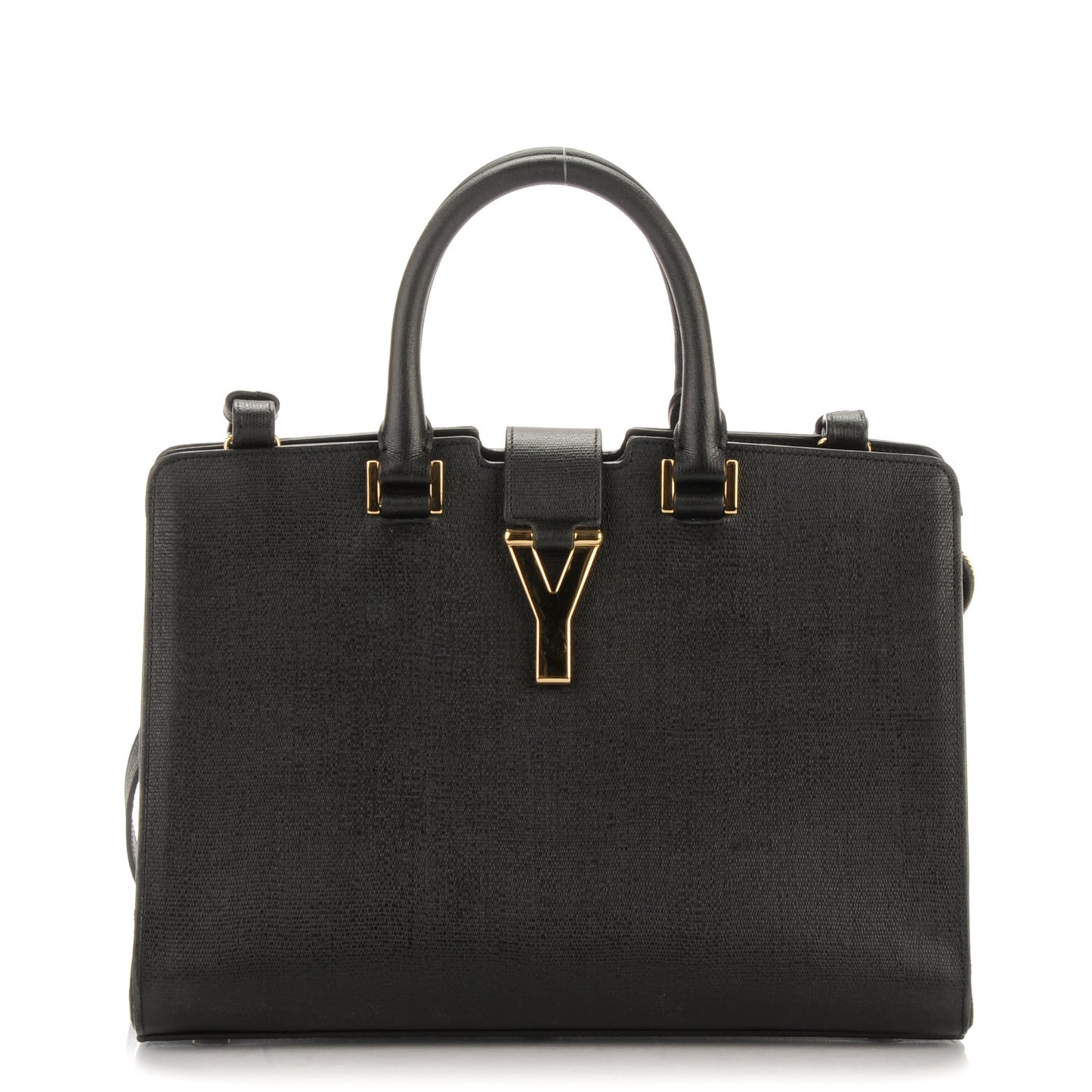 Tweed Calfskin Classic Small Cabas Y Bag Black