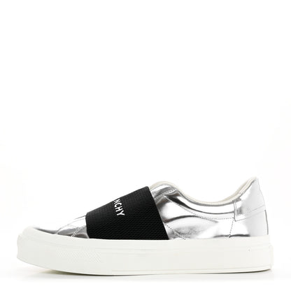 Givenchy Calfskin Band Logo Womens City Sneakers 41 Silvery 1 of 9
