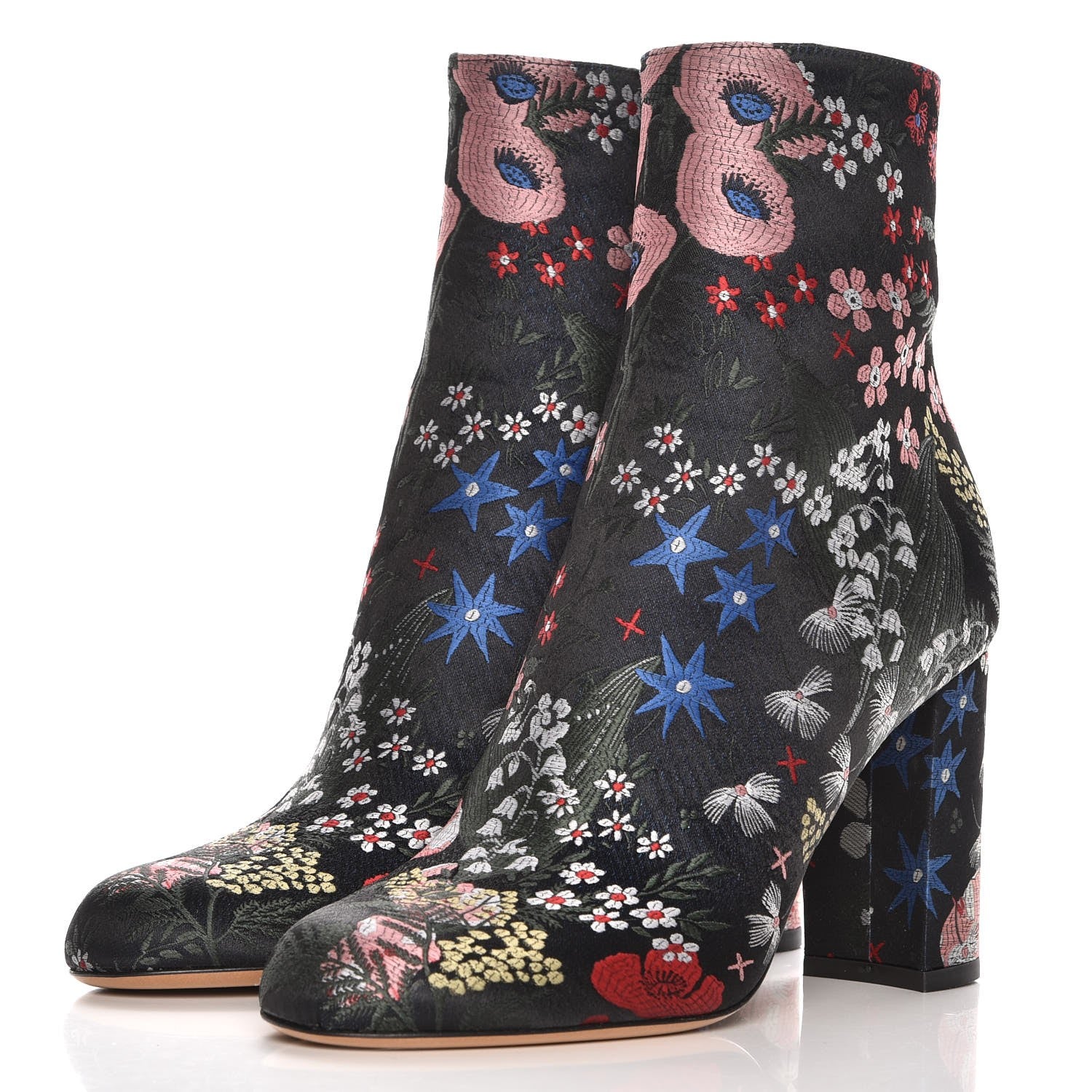Valentino Garavani Brocade Camugarden Embroidered Short Boots 36.5 Nero Black 3 of 8