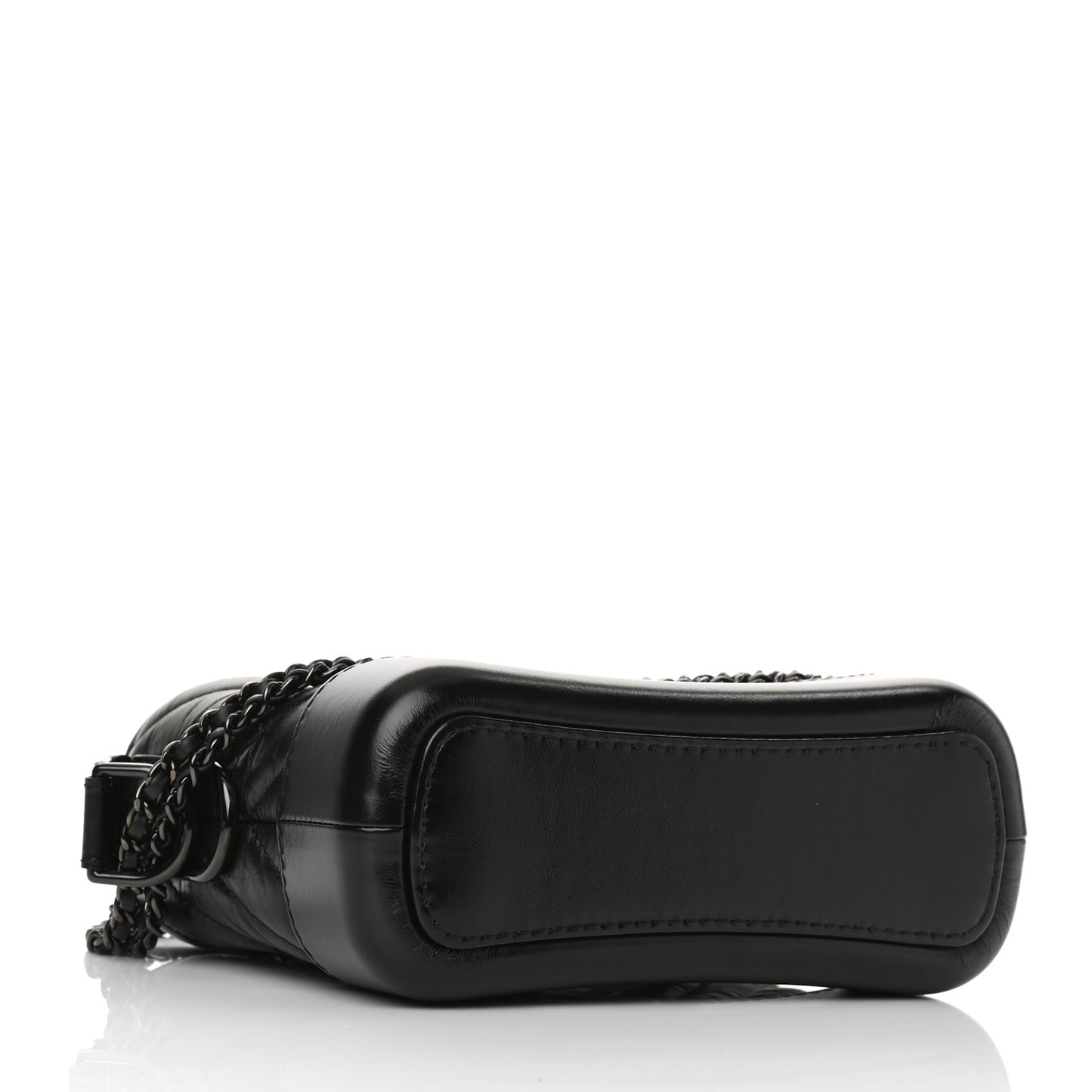 Aged Calfskin Chevron Quilted Small Gabrielle Hobo So Black