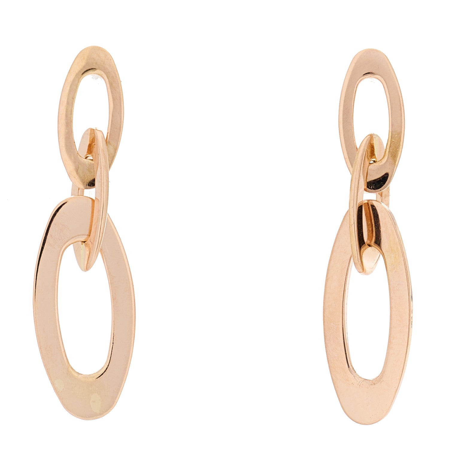 Roberto Coin 18K Rose Gold Petite Chic and Shine Link Earrings 1 of 5