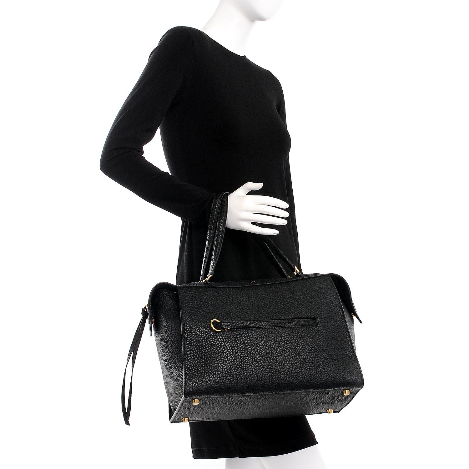 Celine Bullhide Calfskin Medium Ring Bag Black 2 of 9