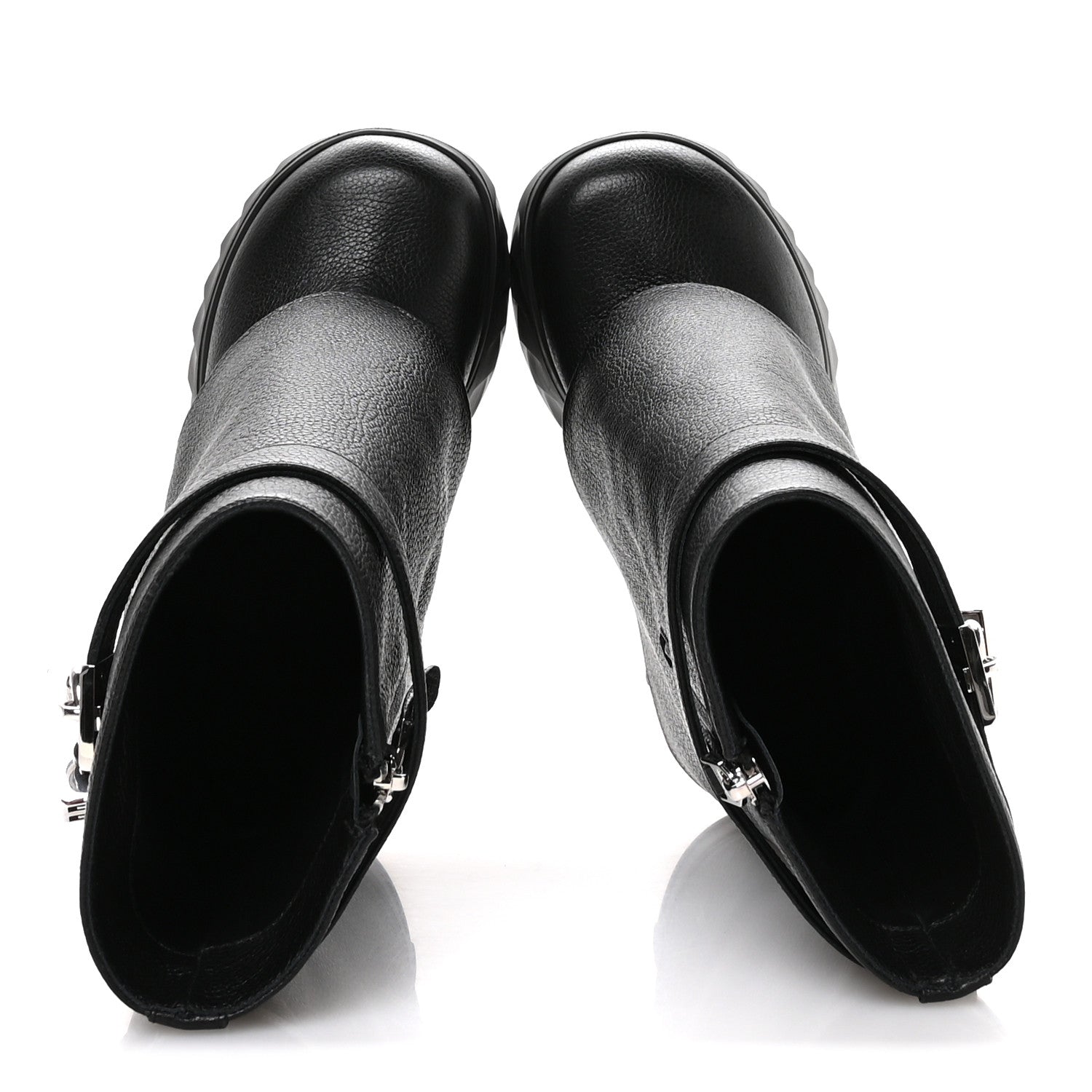 Givenchy Grained Calfskin Shark Lock Biker Ankle Boots 36 Black 2 of 8