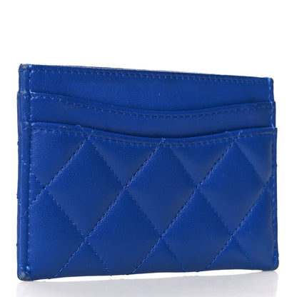 Chanel Lambskin Quilted Card Holder Blue 3 of 8