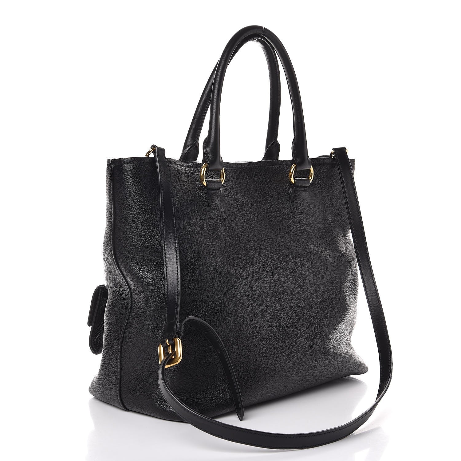 Prada Vitello Daino Tote Black 3 of 8