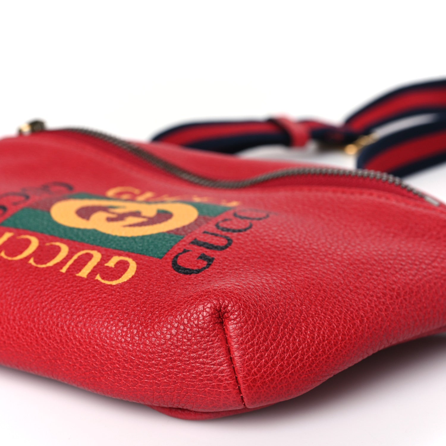 Gucci Grained Calfskin Small Logo Belt Bag Hibiscus Red 9 of 9
