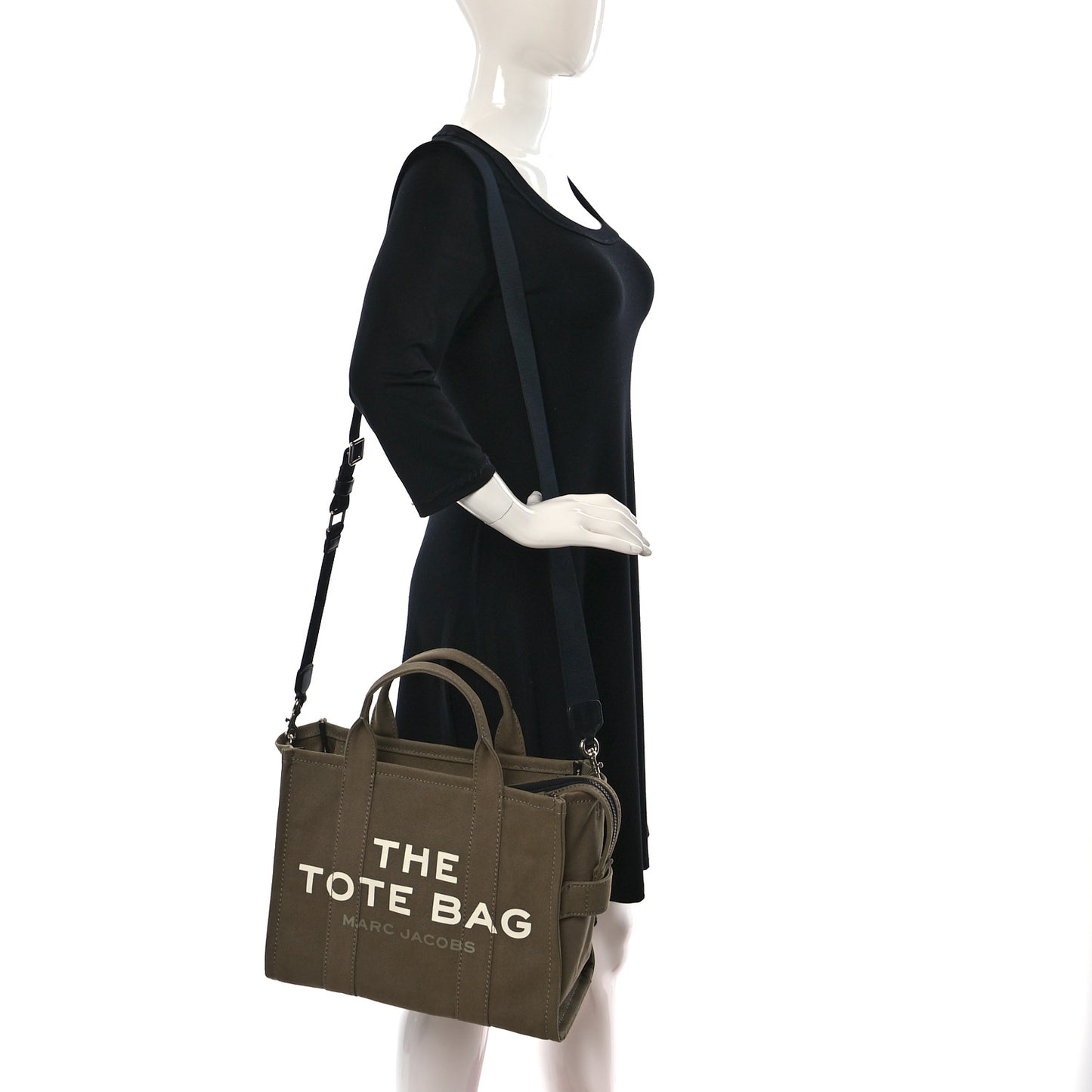 Cotton Canvas Medium The Traveler Tote Bag Slate Green