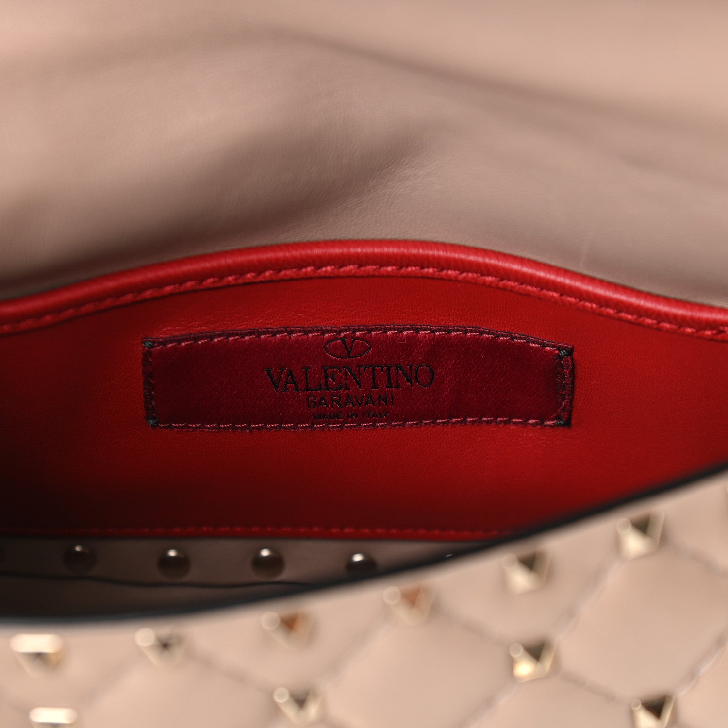 Valentino Garavani Nappa Small Rockstud Spike Shoulder Bag Poudre 6 of 8