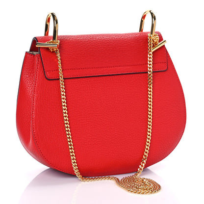 Chloe Grained Lambskin Mini Drew Shoulder Bag Plaid Red 3 of 8