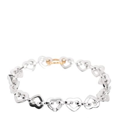 Tiffany Sterling Silver 18K Yellow Gold Heart Links Bracelet 3 of 4
