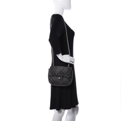 Chanel Washed Denim Quilted Small Denimpression Flap Grey Black 2 of 10