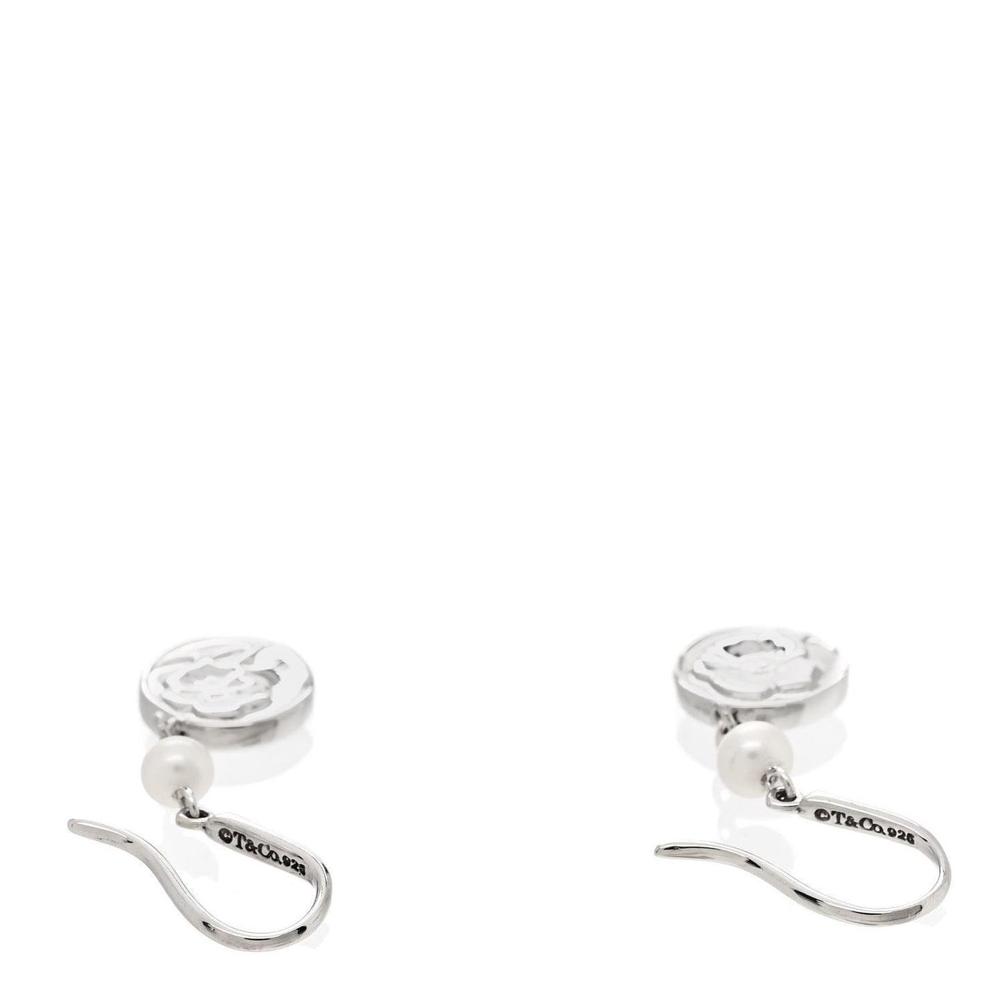 Sterling Silver Pearl Nature Rose Earrings
