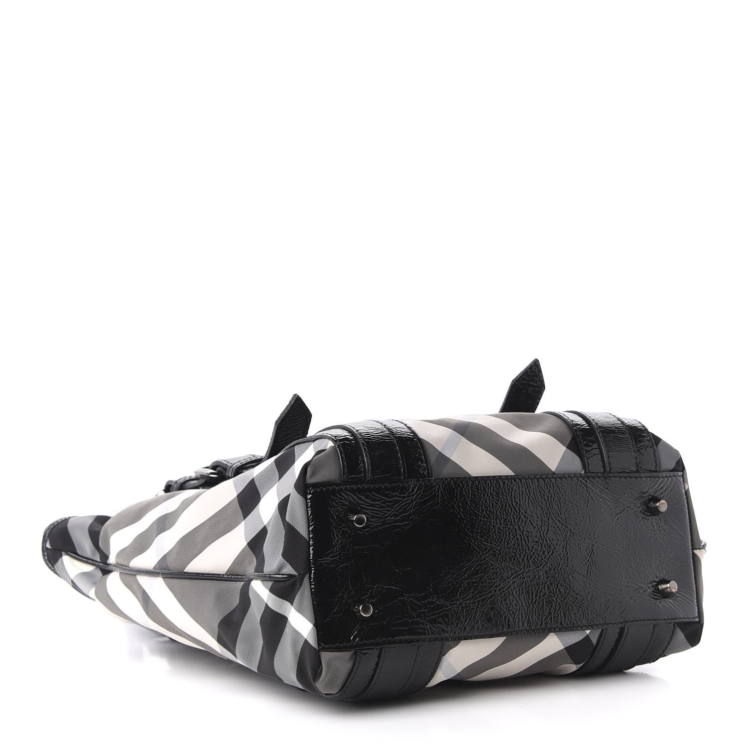 Burberry Nylon Beat Check Small Victoria Tote Black 4 of 12
