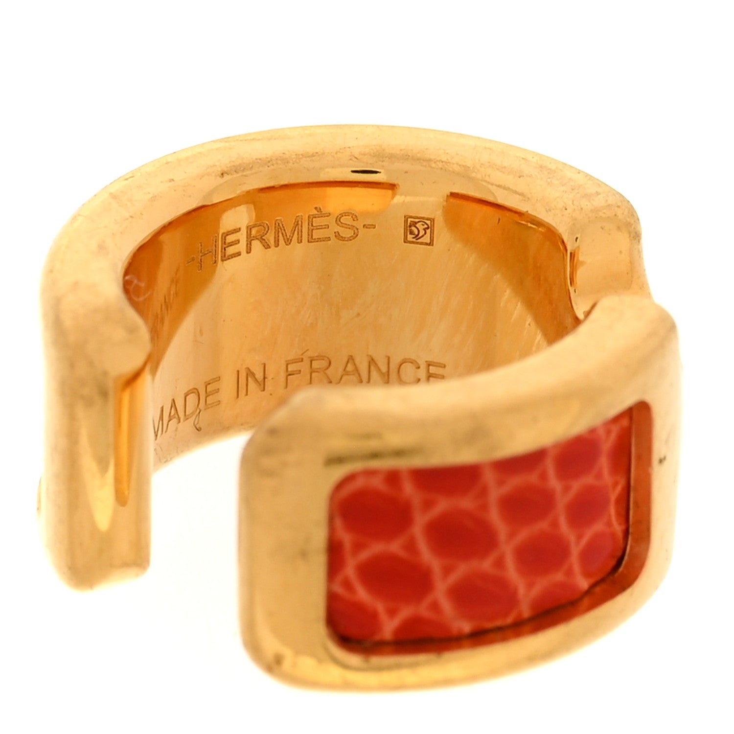 Hermes Lizard Olympe Ear Cuff PM Orange Poppy 3 of 3