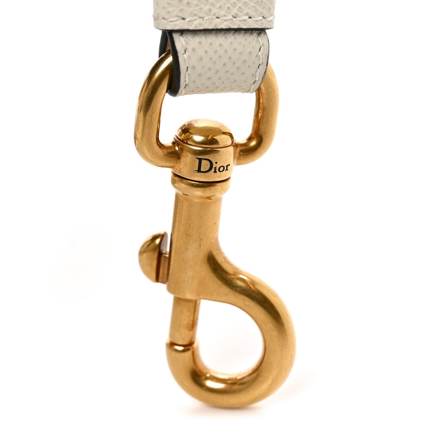 Grained Calfskin Saddle Adjustable Shoulder Strap White