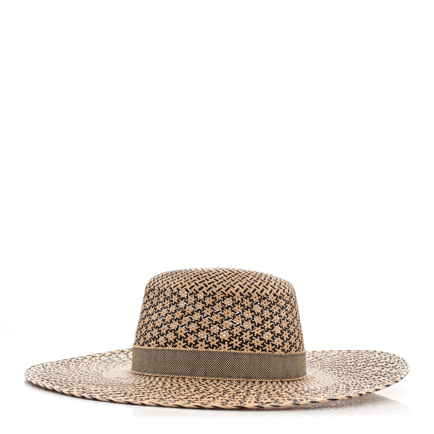 Hermes Straw Chapeau Femme Etna Panama Hat 57 Naturel Black 4 of 8