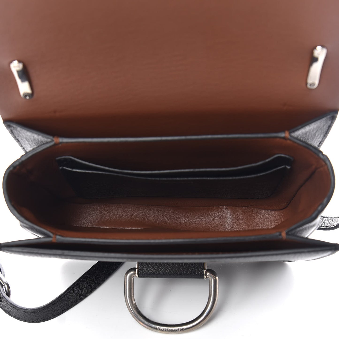 Calfskin Small D-Ring Bag Tan Black