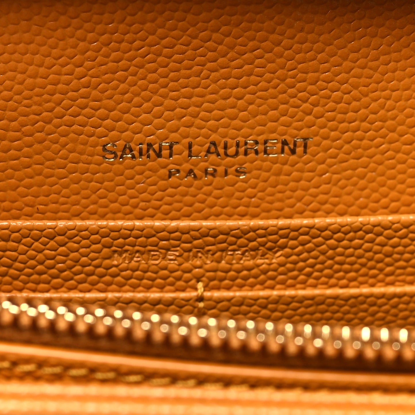 Grain De Poudre Matelasse Chevron Monogram Chain Wallet Mustard