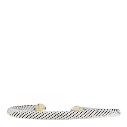 David Yurman Sterling Silver 14K Yellow Gold Amethyst 5mm Cable Classics Petite Color Bracelet 2 of 3
