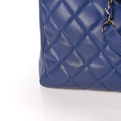 Chanel Caviar Quilted XXL Grand Shopping Tote GST Navy Blue 15 of 20