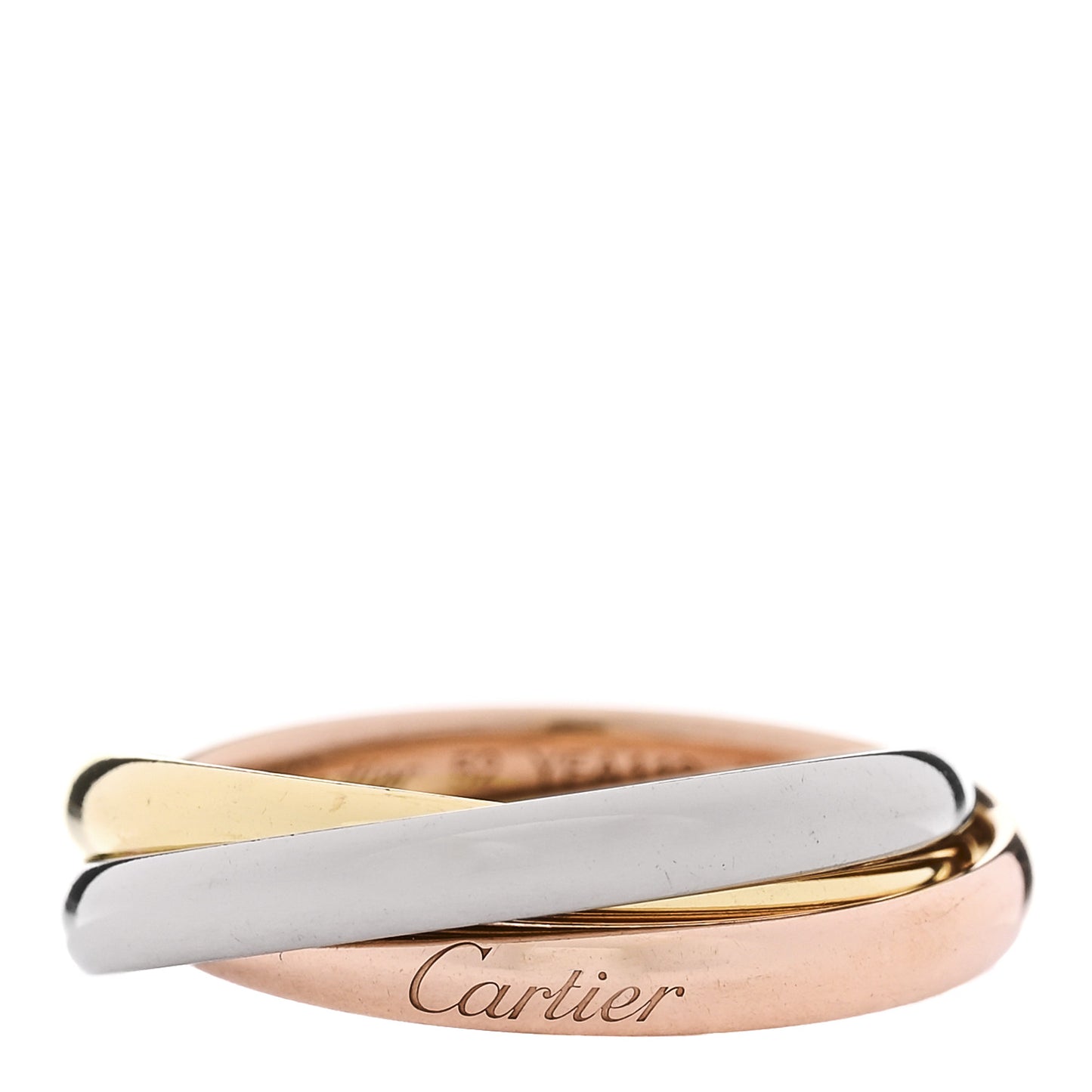 18K Pink Yellow White Gold Small Trinity Ring 52 6