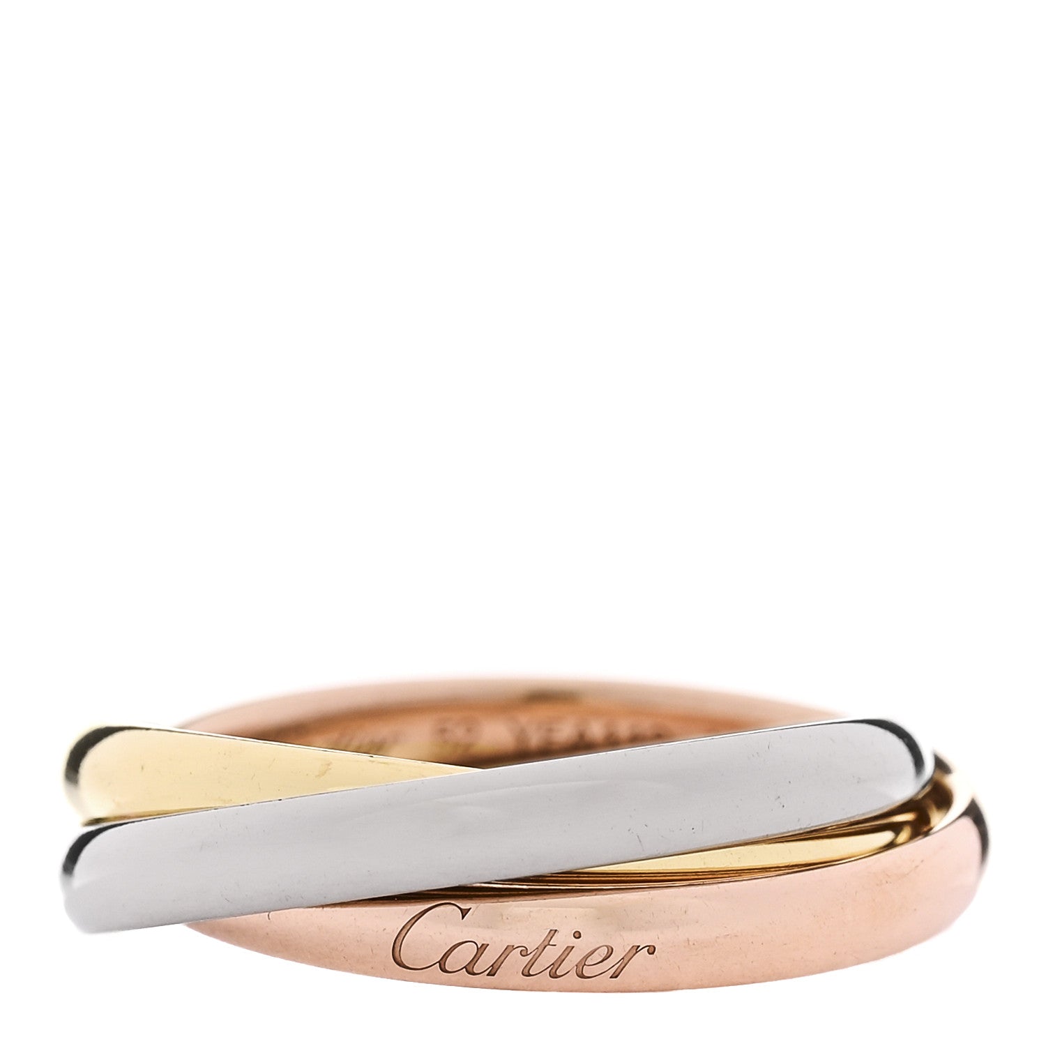 Cartier 18K Pink Yellow White Gold Small Trinity Ring 52 6 1 of 6