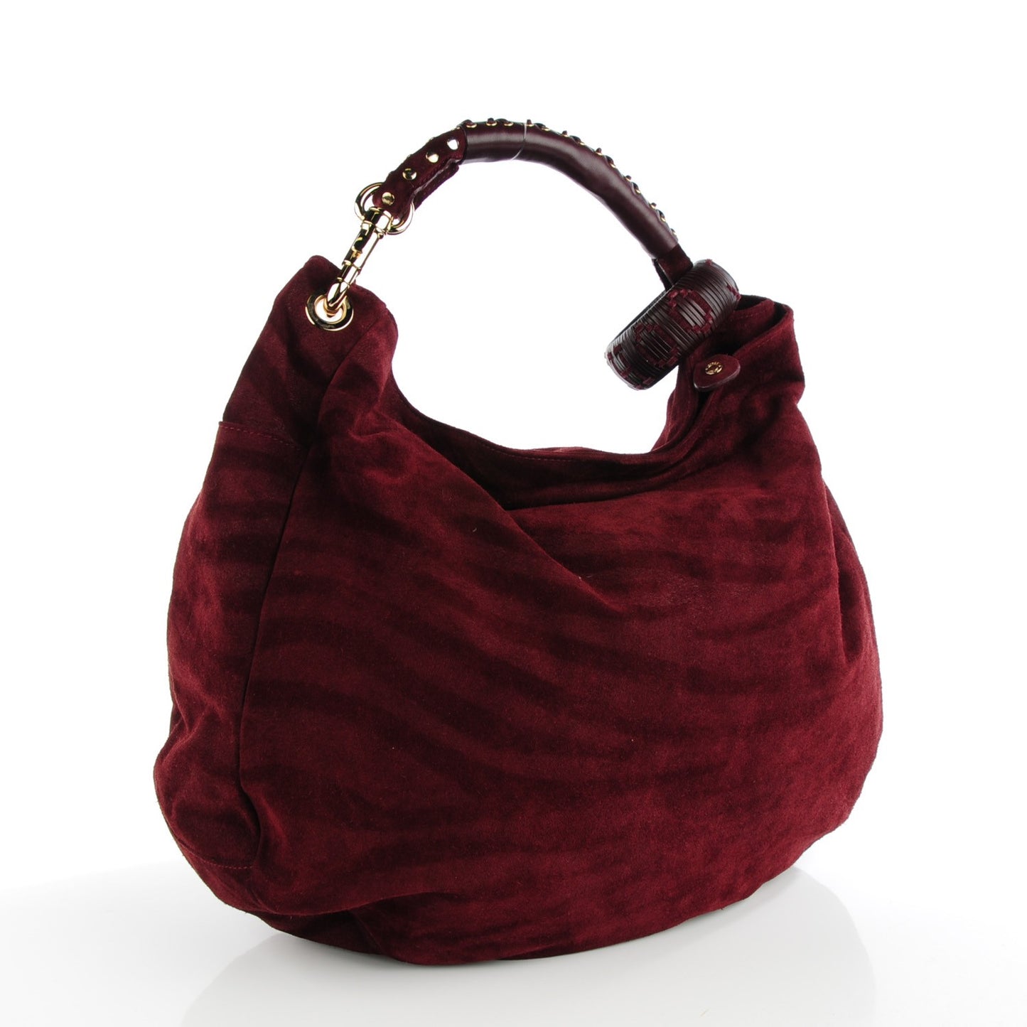 Zebra Printed Suede Large Sky Hobo Bordeaux
