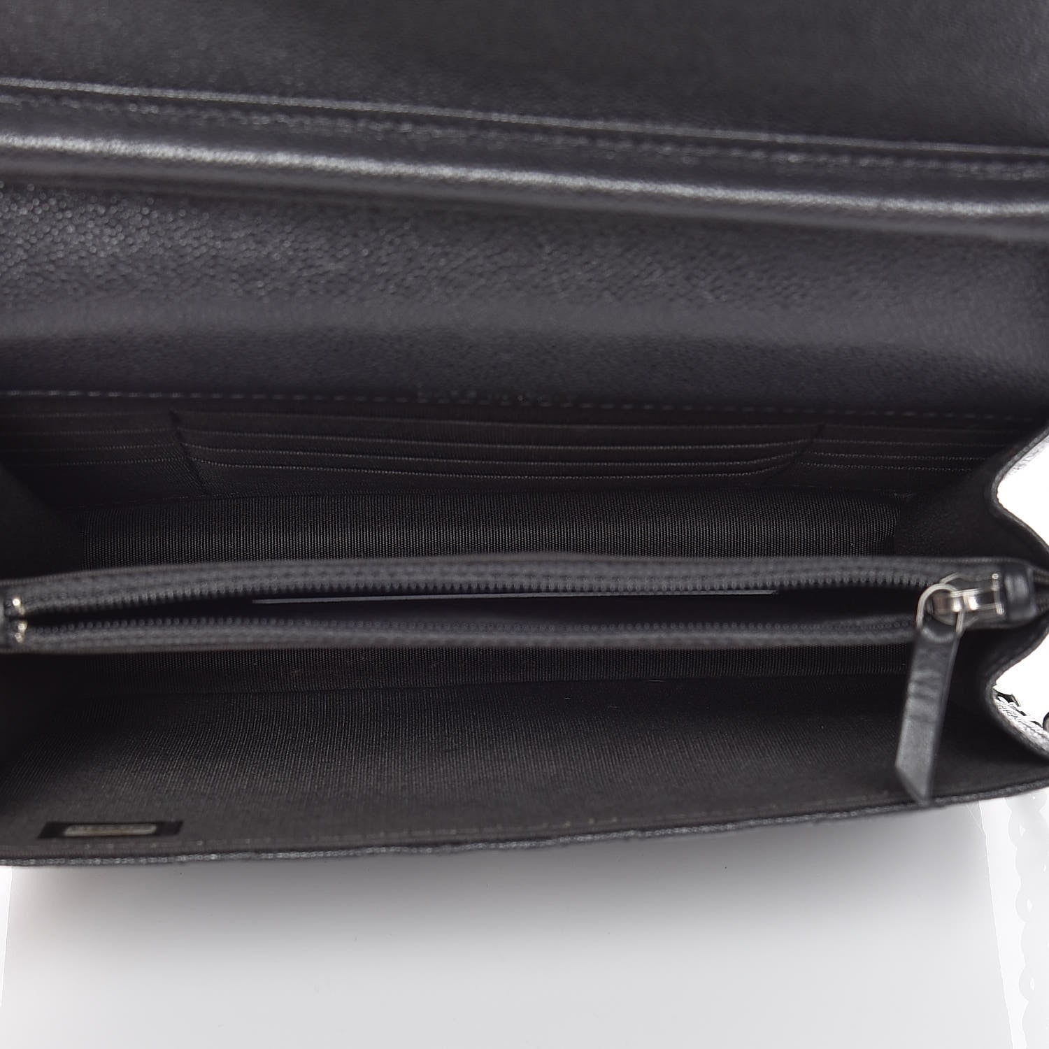 Chanel Caviar Quilted Square Boy Wallet On Chain WOC Charcoal 7 of 11