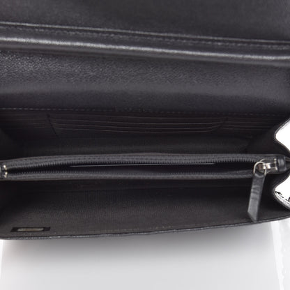 Chanel Caviar Quilted Square Boy Wallet On Chain WOC Charcoal 7 of 11