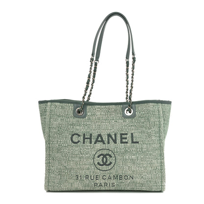 Chanel Straw Lurex Small Deauville Tote Light Green 1 of 10