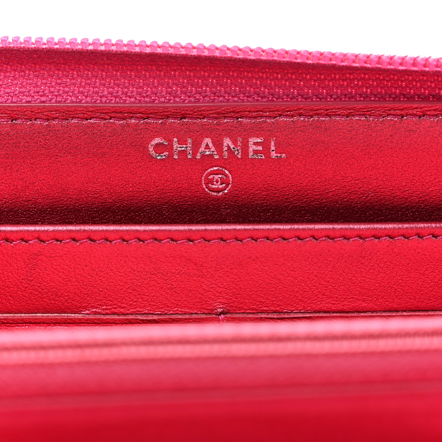 Chanel Metallic Patent Calfskin Quilted Boy L-Gusset Zip Wallet Pink 6 of 11