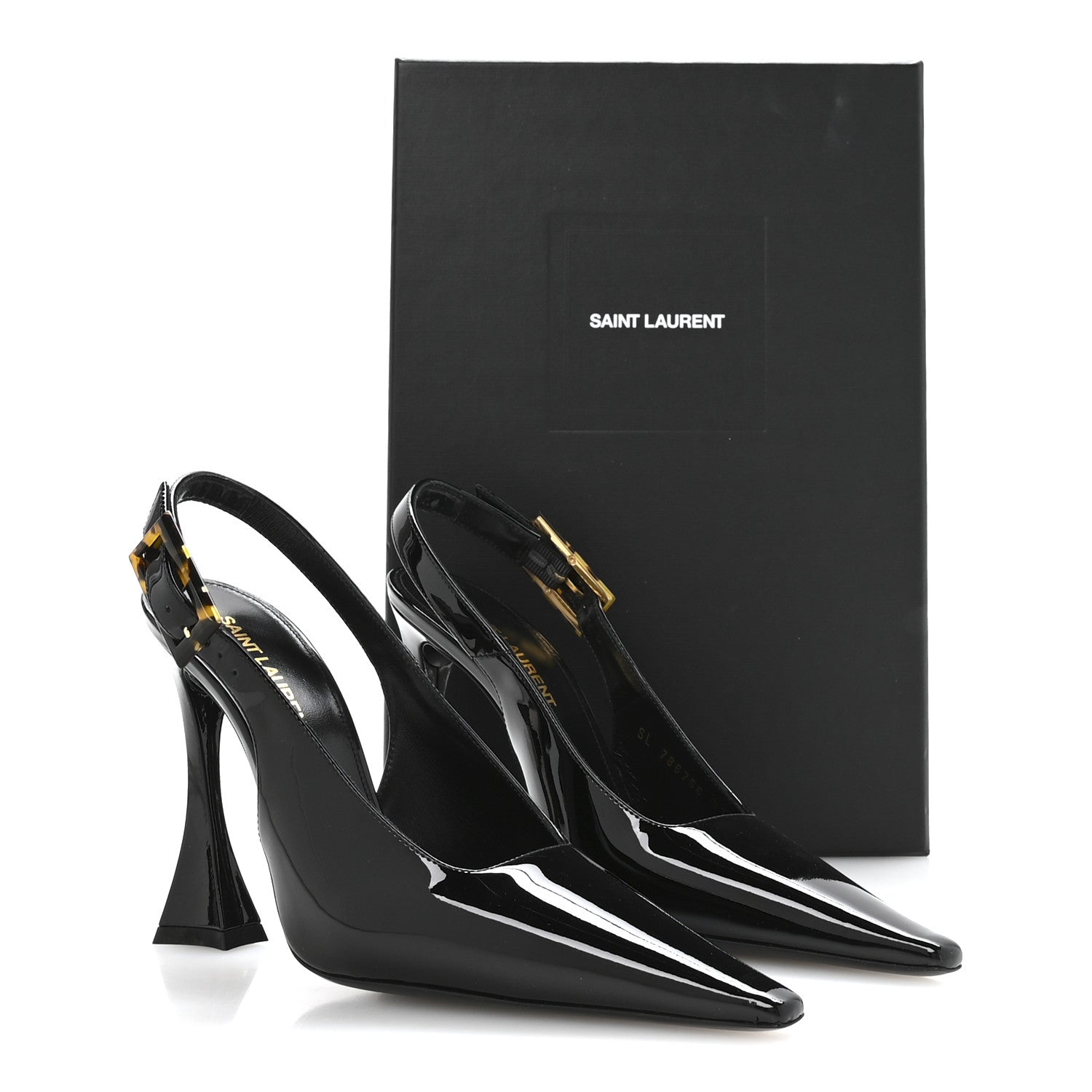 Saint Laurent Vernice Grupy Dune 110 Slingback Pumps 37 Black