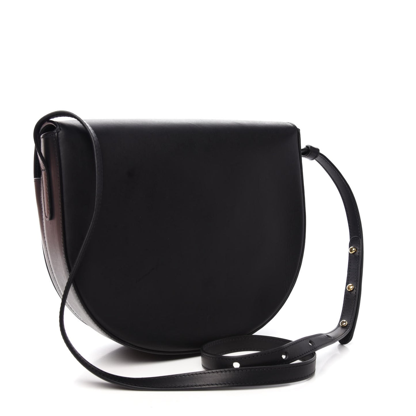 Calfskin Saddle Crossbody Bag Black
